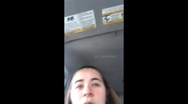 253081971 Pole Misses Driver by Inches After Impaling Car