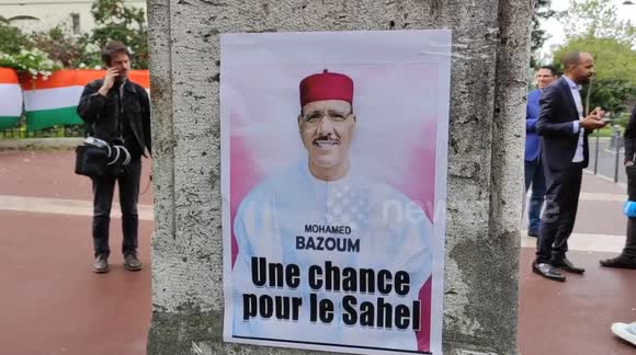 Protesters rally against Niger coup at embassy in Paris, France