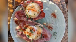 Plate of egg salmon meat guacamole. Spain. #Holiday. 6 aug 2023