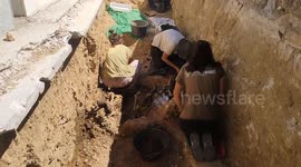 Exhumation of mass graves of the Civil War in Madrid.Exhumation work begins at the Parish Cemetery of Colmenar Viejo to recover the bodies of the 108 people who lie there shot since 1939 in Madrid on 7th August, 2023.