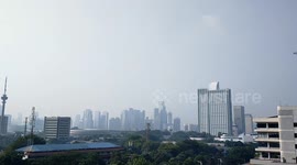 Jakarta's Skyline Enveloped in Haze Due to Severe Air Pollution in Indonesia