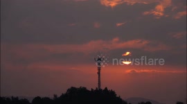The Sun Breaks Through Dark Clouds in Yichang, China
