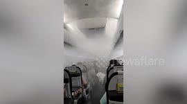 Mist fills plane cabin sparking worry among passengers