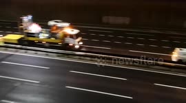 A car gets stuck on the A406 in Woodford and had to be rescued by a mix of police and vehicle recovery service