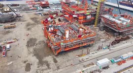 Construction of Bozhong 19-6 gas field platforms completed, ready for offshore assembly