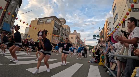 Dancers parade through Tokushima streets during Japanese festival