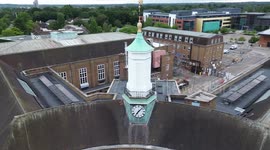 Drone Footage of Watford Town Hall roof and solar energy panels