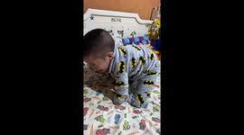 Super capable boy takes his first steps! Hope and faith are my greatest strengths