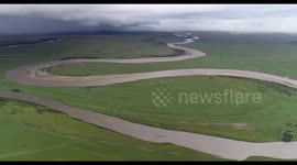 The Winding Yellow River in The Ruoergai Grassland in Aba, Sichuan province, China