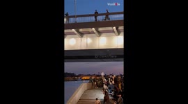 Action-packed BMX party thrown off course after splashy bike fail & cops arrival