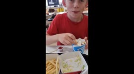 I caught the boy repeatedly dipping his chips/fries into his ice cream.