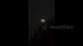 Sturgeon Moon Rising After Sunset in Bhopal, India