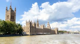 Westminster House Of Parliament Viewing From The River Thames