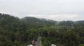 Drone View the rainforest of Bukit Soeharto, Kutai Kartanegara, East Kalimantan in August 2023