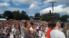 England fans at Victoria Park react to Mary Earps penalty save in Women's World Cup final