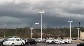 Tornado in Oxford NC over HWY 85 Feb 24th 2016