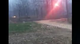 Villagers use fireworks to play real-life gunfight game