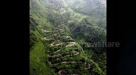 Time-lapse shooting of 24 curves' road in China