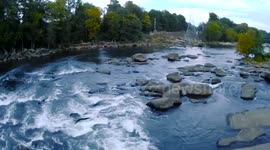 Drone crashes into river