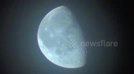 Night sky with a half Moon, FULL HD, February 29, 2016