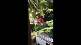 Parked car engulfed in flames in suspicious circumstances on St Kilda Rd