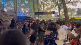 Crowds of People Leave 