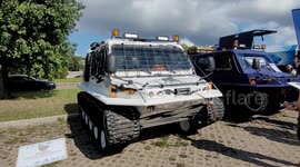 Arctic salon 2023 showcases the special transport for Arctic surface in St Petersburg, Russia