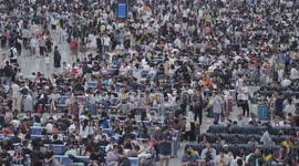 Crowds Gather at Chongqing North Railway Station in Chongqing, China