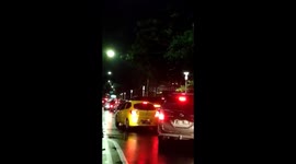 A video of a Pajero driver going on a rampage and damaging a Honda Brio in Jakarta, Indonesia has gone viral