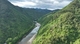 Stockshots: The Sun Shines on Mountains And Rivers in Bazhong, China