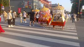 Stall Owner Also Serves As A Security Patrol Officer in Xi 'an, China