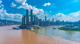 Confluence of the Yangtze River And Jialing Rivers in Chongqing, China