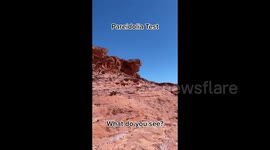 While hiking in Gold Butte National Monument, I found this rock formation that looks like a face or head of something or someone