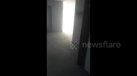 Fire on office floor, someone through cigarette on the waist