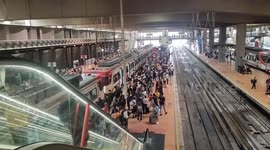 Hundreds of people spend the night at the station: DANA suspends trains between Madrid and Andalusia in Madrid on 4th September, 2023.