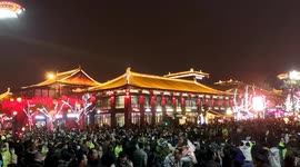 File Footage: A Large Number of Tourists Visit The Datang Night City in Xi 'an, China
