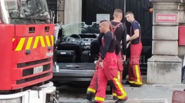 Devastating car crash into Paris building