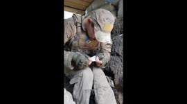 Ukrainian soldier finds a comb: a comrade's keepsake for his mustache