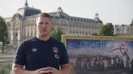 O2 hangs England rugby fans at the Louvre in Paris, France
