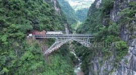 Century-old railway bridge undergoes inspection in SW China