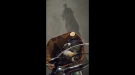 Bottle Breaks After Bouncing Out Of Bike's Basket