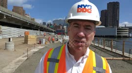 File Footage: Construction of East Coast Resilience Project in New York, NY, USA