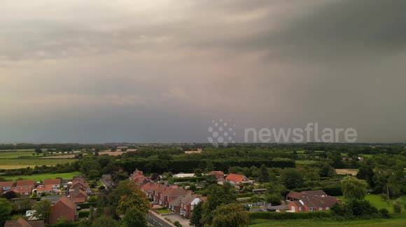 Mesmerizing Drone Footage Captures Post-Sunset Thunderstorm Approaching the City of York, UK