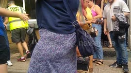 Annual World Black Pudding Throwing Championships sees competitors knock Yorkshire puddings off a 20ft plinth