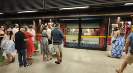 Commuters usually pack in one place at Canary Wharf to Stratford, London, UK