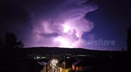 UK heatwave creates colossal lightning storms over Welsh town