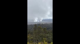 Kilauea just erupted again | Lava shoots hundreds of feet in the air | giant gas plume and ashes in the air |