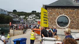 Looe life boat gets a call out while we were walking around the harbour yesterday