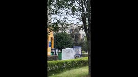 Thoughtful Uni students parade in mosquito nets on campus while moving to new dormitory