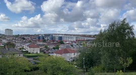 Stock footage of Hampden Park as the stadium to host Scotland v England 150th anniversary heritage match in Glasgow, UK
